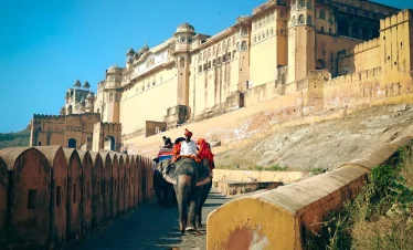 Amber Fort Jaipur Rajasthan hilltop fort view
